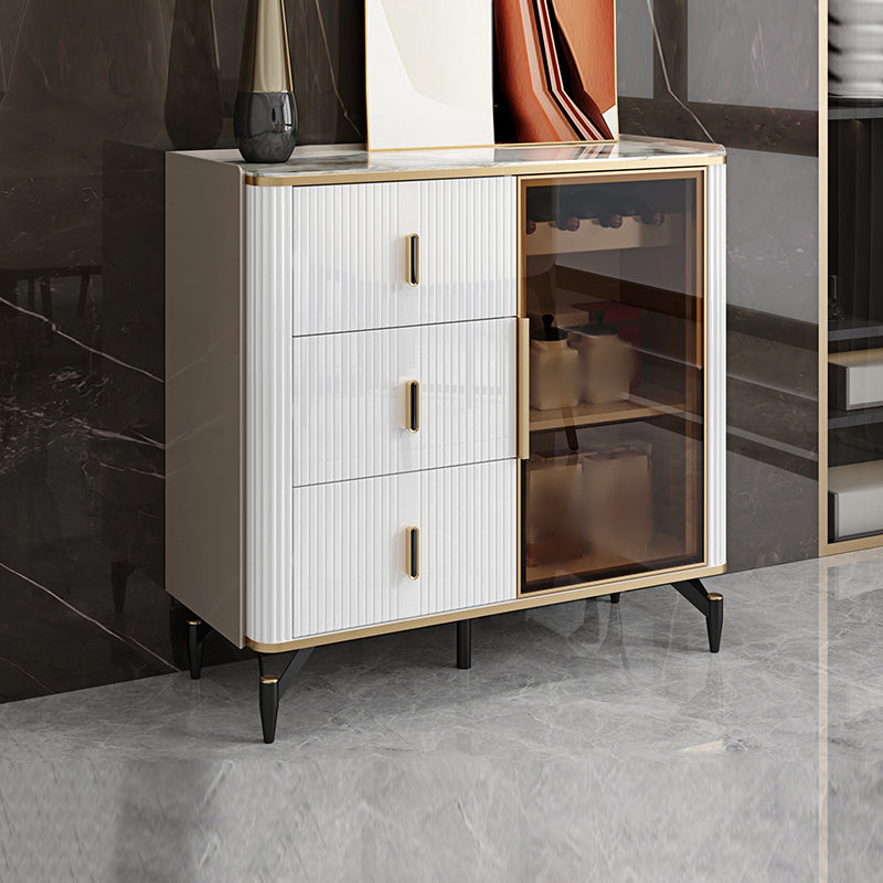 38-inch Height Sideboard Glass Door Dining Cupboard for Kitchen