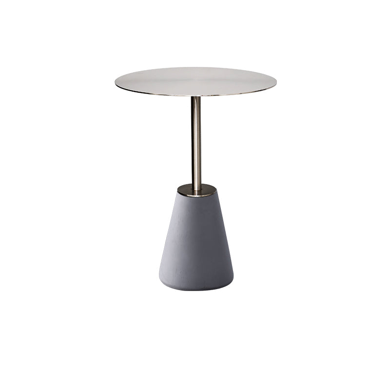 Mid-Century Modern Pedestal Mental Coffee Table Round Top Shape Coffee Cocktail Table
