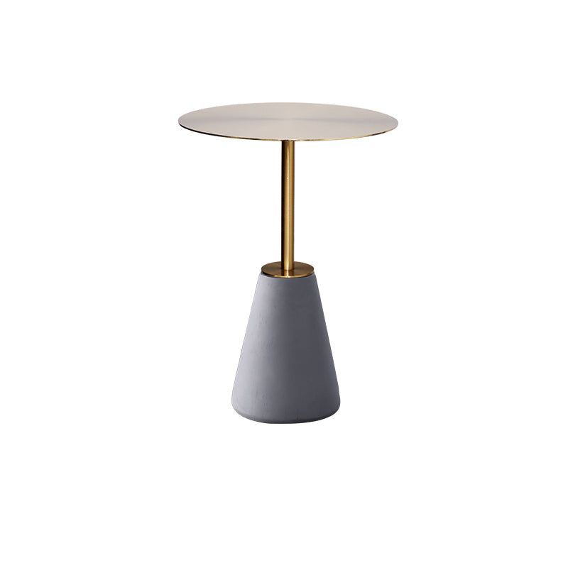 Mid-Century Modern Pedestal Mental Coffee Table Round Top Shape Coffee Cocktail Table