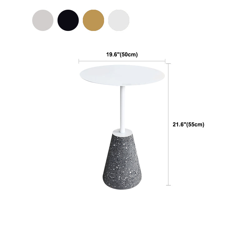 Mid-Century Modern Pedestal Mental Coffee Table Round Top Shape Coffee Cocktail Table