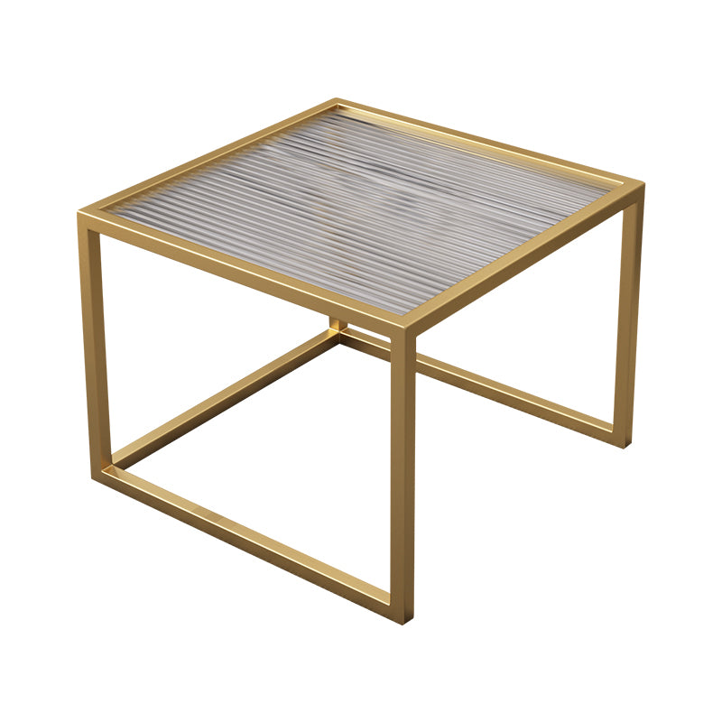Square Minimalist Coffee Table Open Shelf Cocktail Table for Living Room