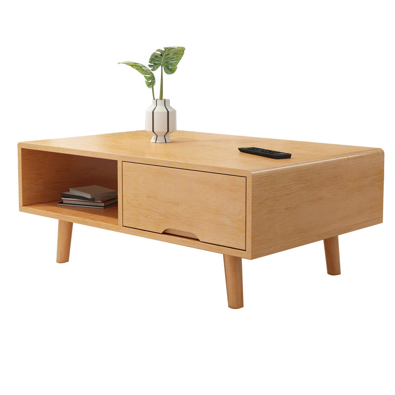 Rectangular/square 4 Legs Base Solid Wood Table Nordic Style Coffee Table