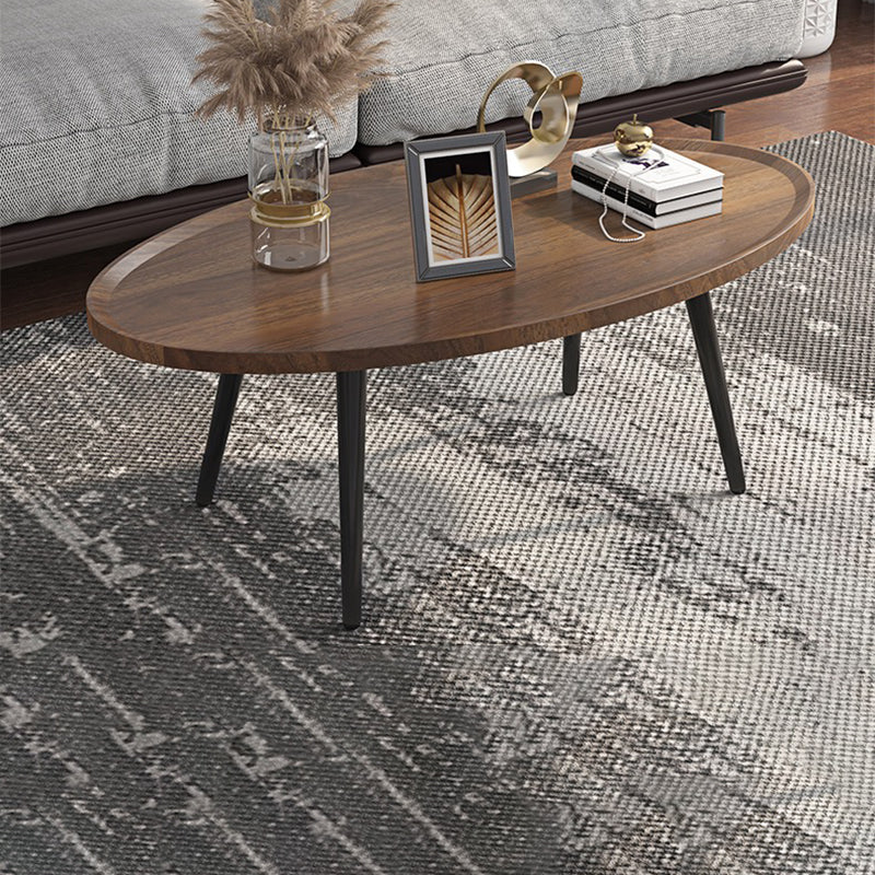 Modern Style Round/oval Wooden Table Metal 4 Legs Base Coffee Table
