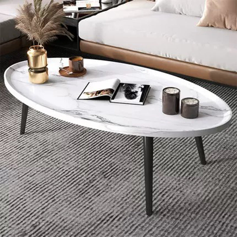 Modern Style Round/oval Wooden Table Metal 4 Legs Base Coffee Table