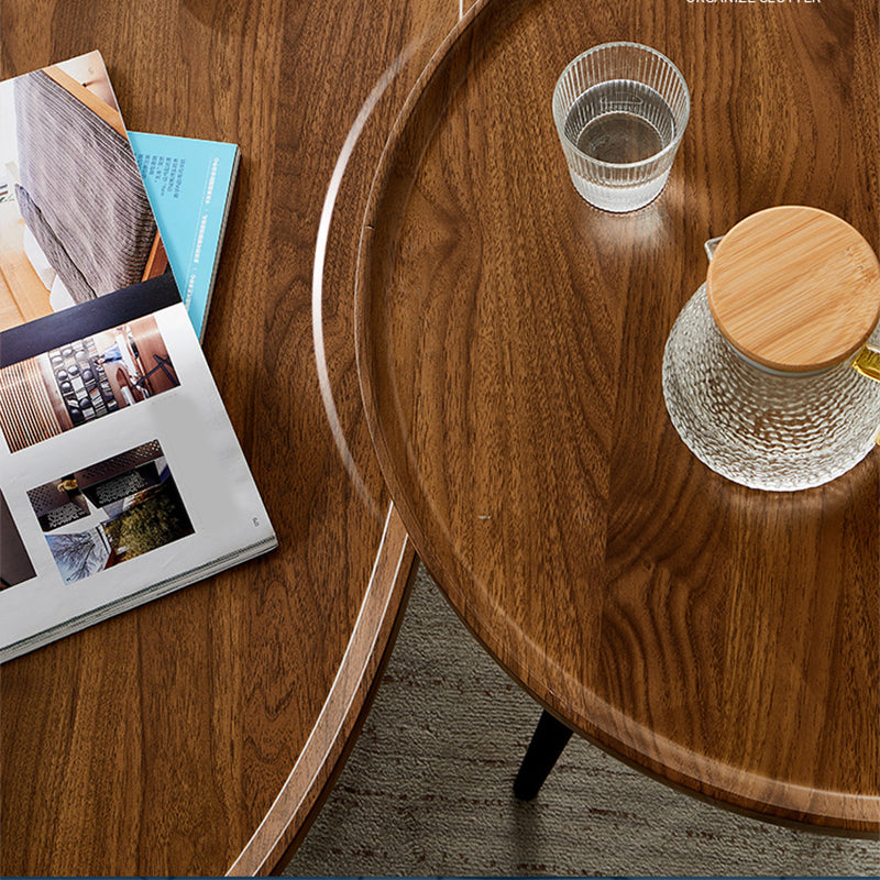 Modern Style Round/oval Wooden Table Metal 4 Legs Base Coffee Table