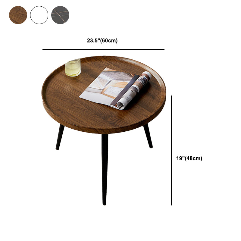 Modern Style Round/oval Wooden Table Metal 4 Legs Base Coffee Table