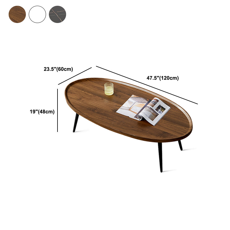 Modern Style Round/oval Wooden Table Metal 4 Legs Base Coffee Table