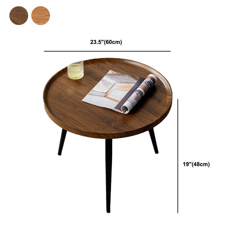 Round/oval Black Metal 3/4 Leg Base Design Wood Table Panel Coffee Table