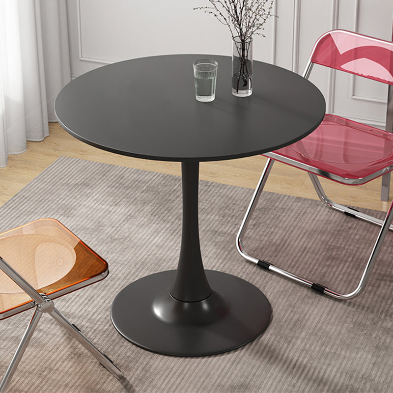 Pedestal Coffee Table Wood Round Coffee Table for Living Room