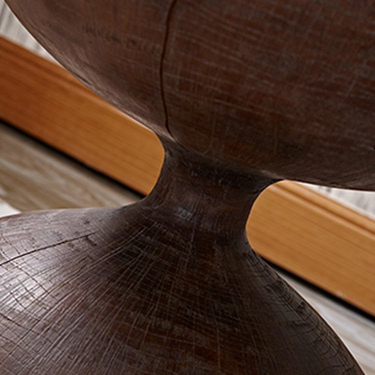 Round Old Solid Wood Table with Pedestal Base Design French Country Style Side Table