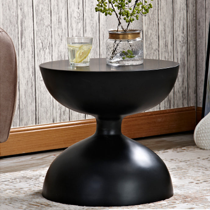 Round Old Solid Wood Table with Pedestal Base Design French Country Style Side Table