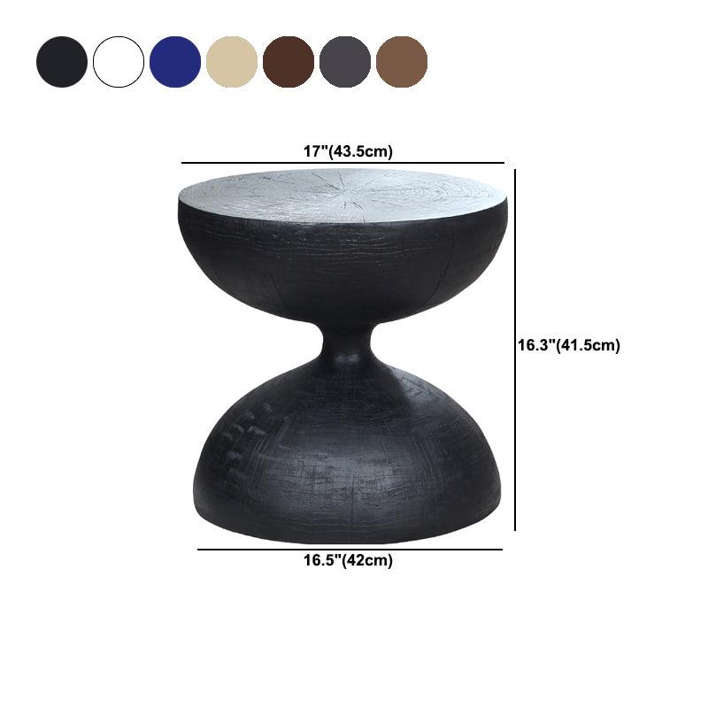 Round Old Solid Wood Table with Pedestal Base Design French Country Style Side Table