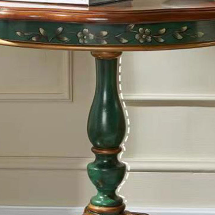 Traditional Style Round Solid Wood Table with 3 Legs Base Side Table