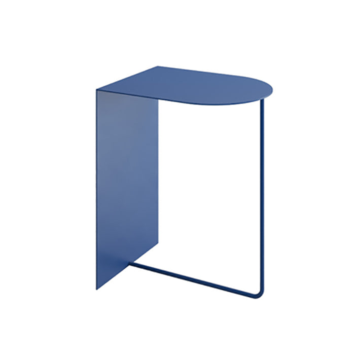 Rectangular Metal Table with Abstract Base Design mid-century Modern Style Side Table