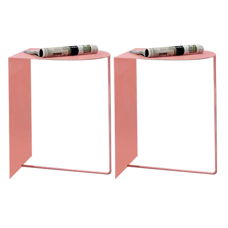 Rectangular Metal Table with Abstract Base Design mid-century Modern Style Side Table