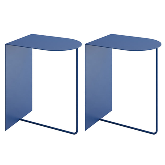 Rectangular Metal Table with Abstract Base Design mid-century Modern Style Side Table