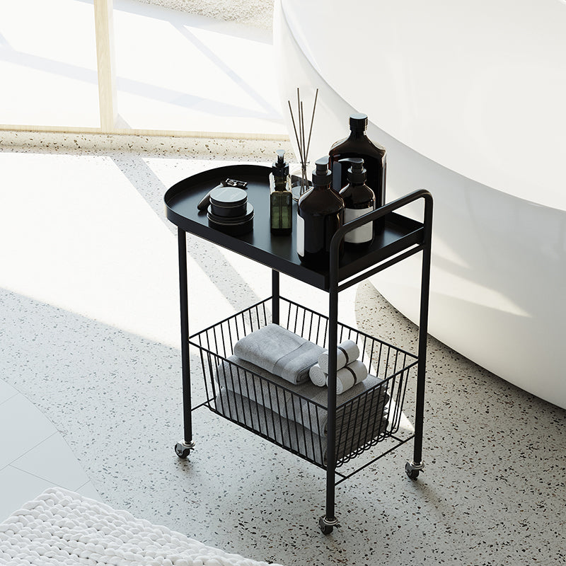 23.6" Tall Mid-Century Style Side Table Metal Double Tier Side End Table