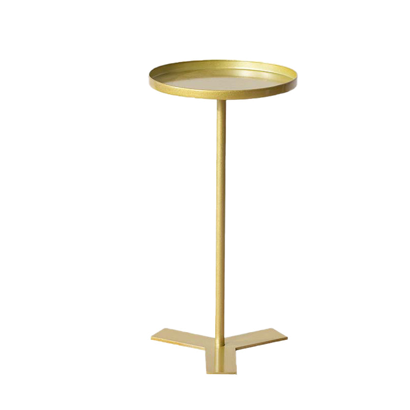 Mid-Century Style Sofa Side Accent Table Metal Pedestal End Table