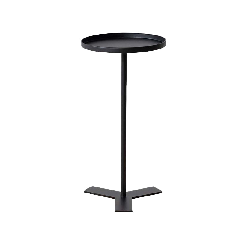 Mid-Century Style Sofa Side Accent Table Metal Pedestal End Table