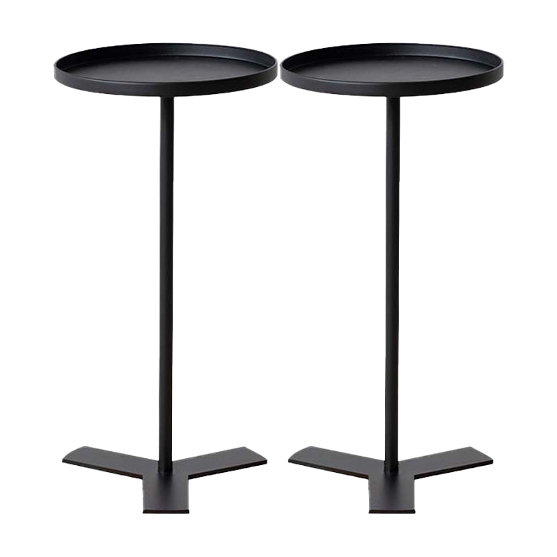 Mid-Century Style Sofa Side Accent Table Metal Pedestal End Table