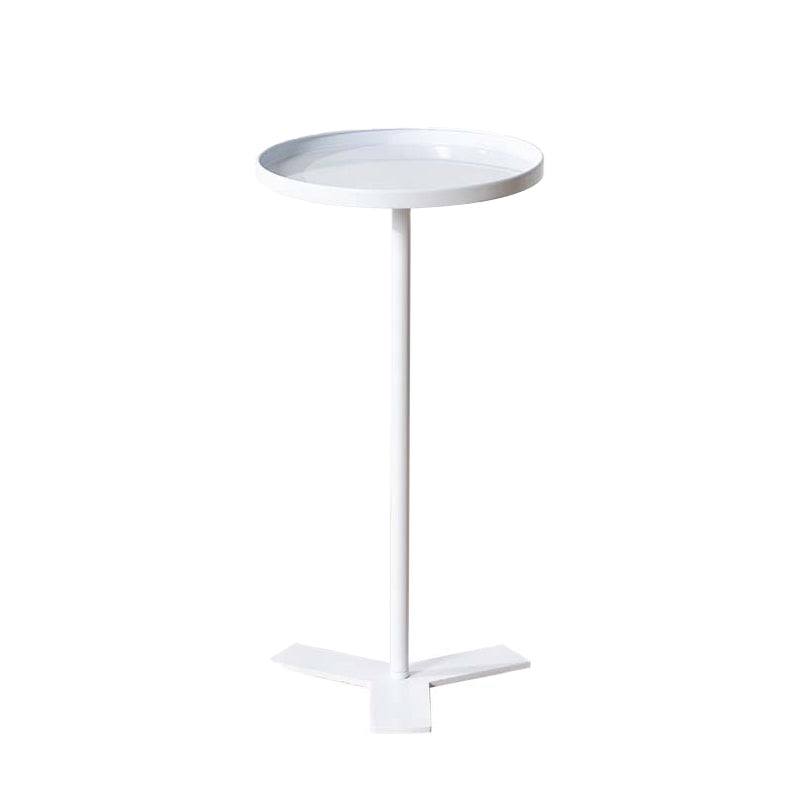 Mid-Century Style Sofa Side Accent Table Metal Pedestal End Table