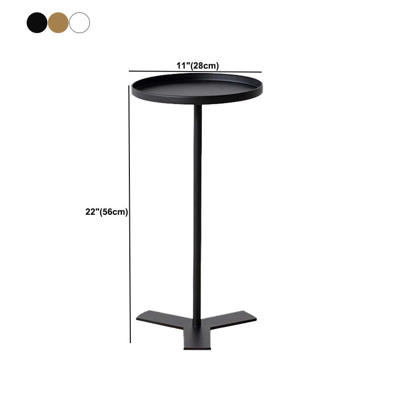 Mid-Century Style Sofa Side Accent Table Metal Pedestal End Table