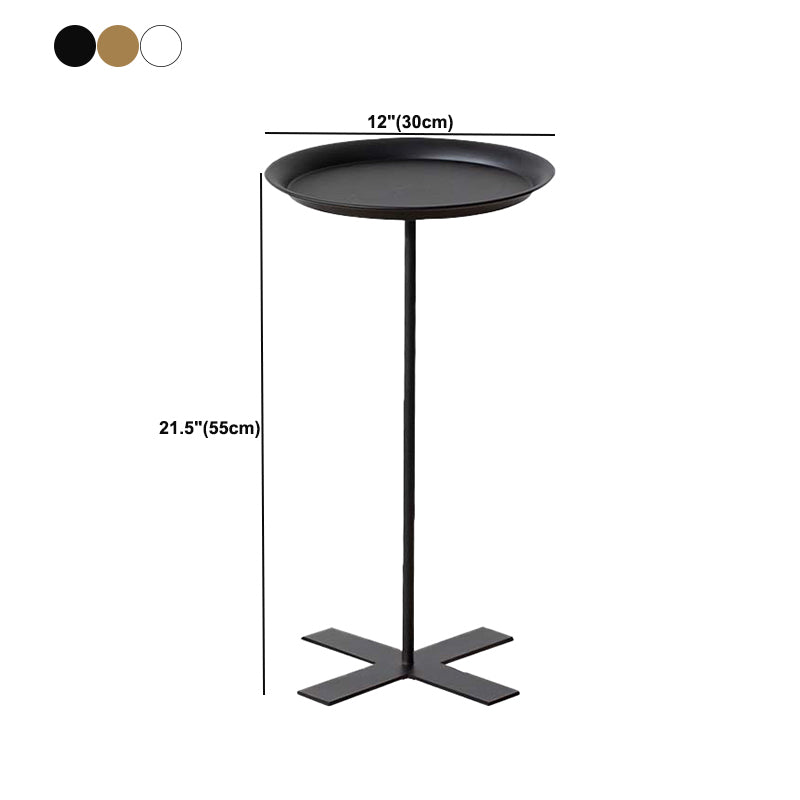 Mid-Century Style Sofa Side Accent Table Metal Pedestal End Table