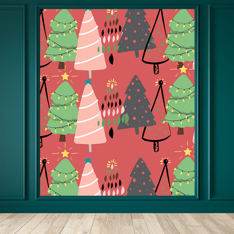 Cartoon Mural Wallpaper Christmas Illustration Indoor Wall Mural