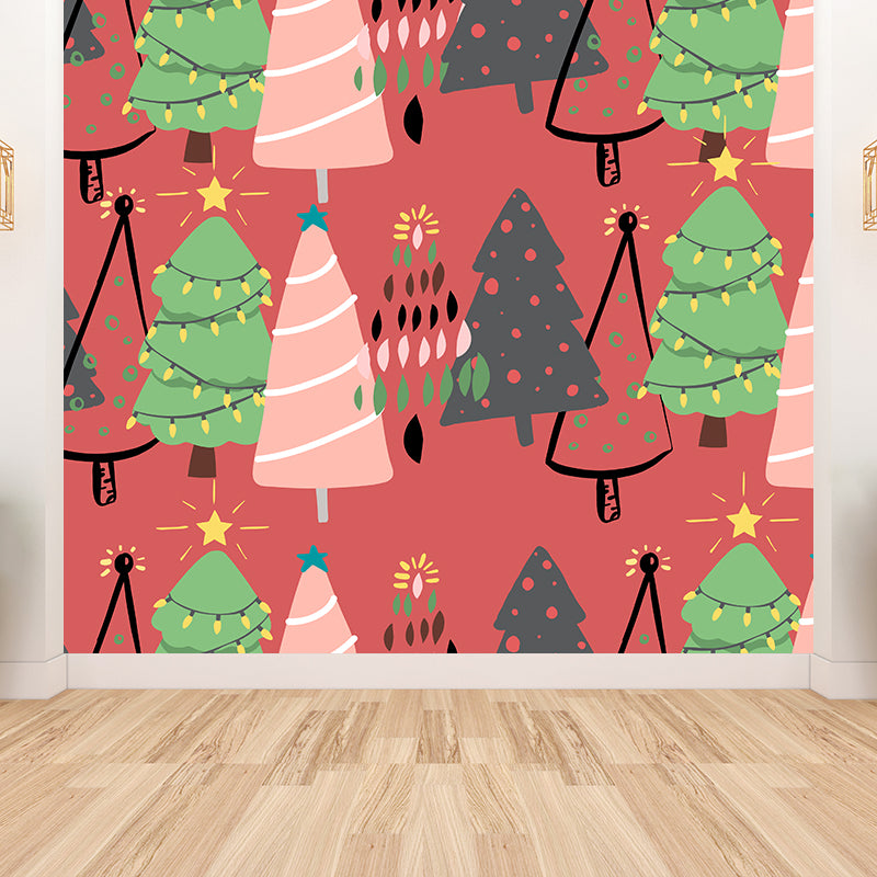 Cartoon Mural Wallpaper Christmas Illustration Indoor Wall Mural