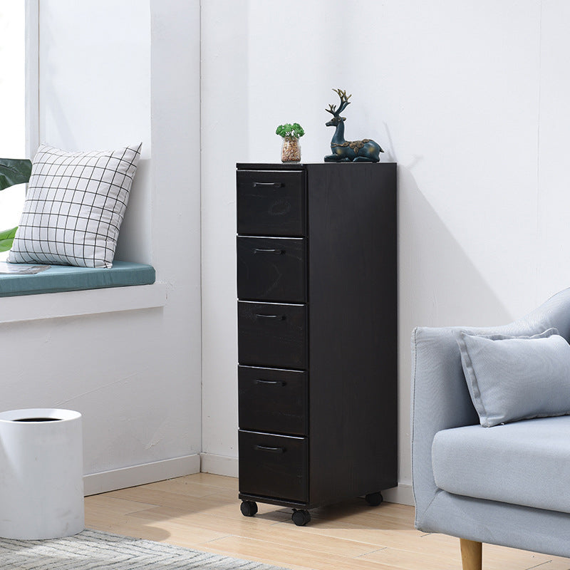 Solid Wood Accent Chest with Drawers 23.62" Wide Chest on Wheels