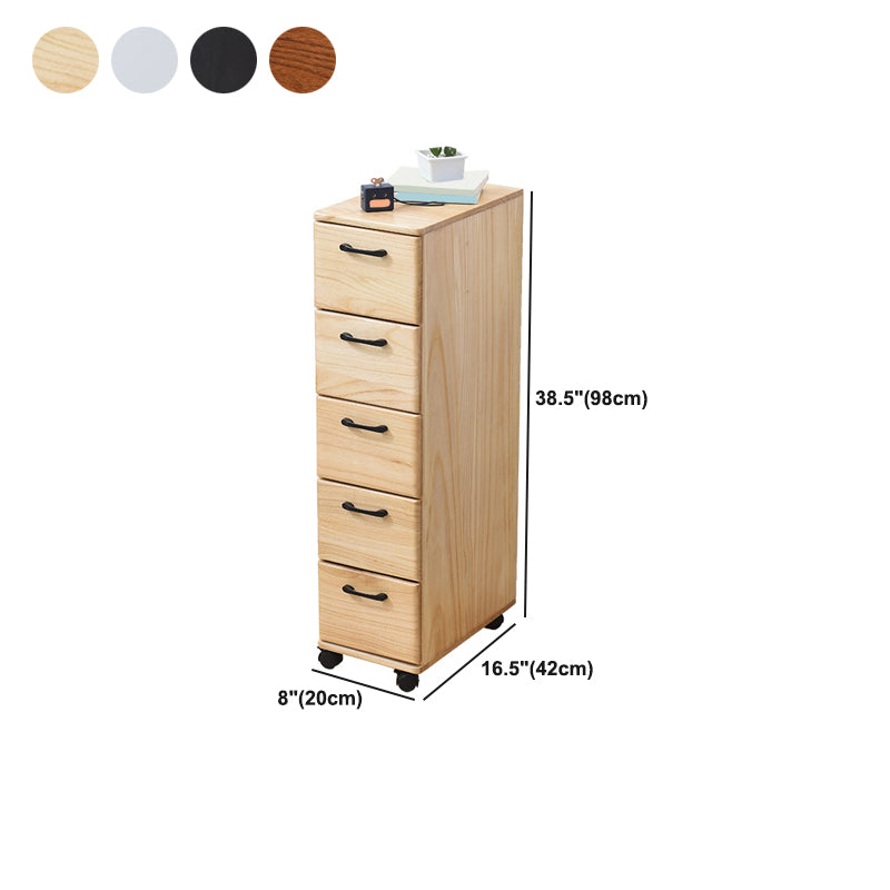 Solid Wood Accent Chest with Drawers 23.62" Wide Chest on Wheels