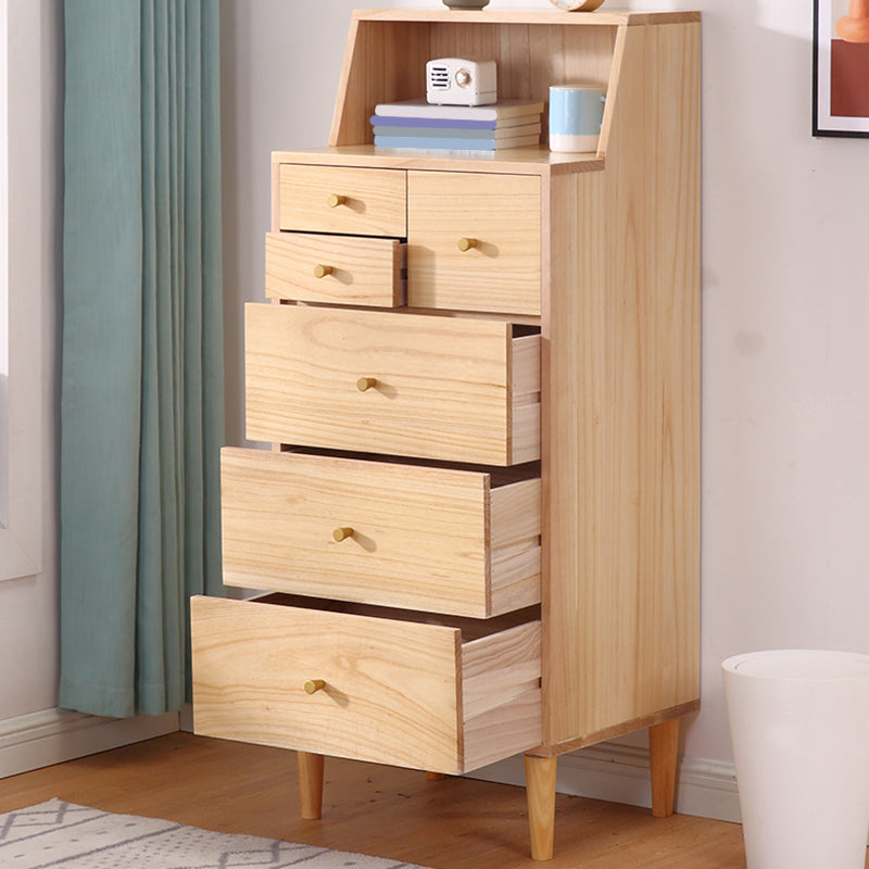 Solid Wood Accent Chest with Straight Legs 15.74" Wide Chest with 6 Drawers