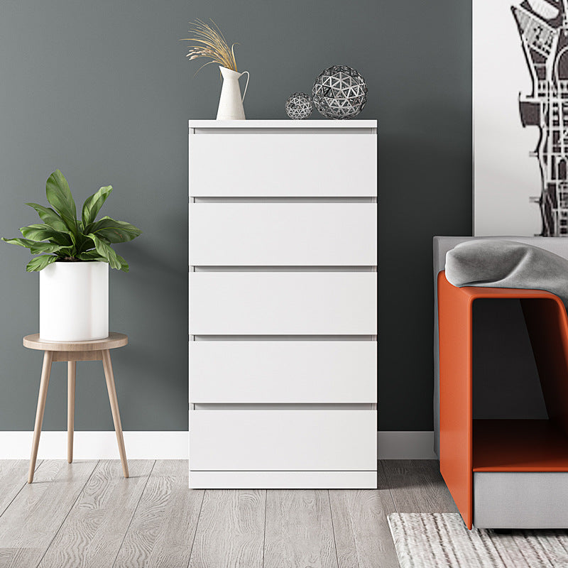 Contemporary Wood Accent Chest with 4/5 Drawers Rectangle Standard Chest