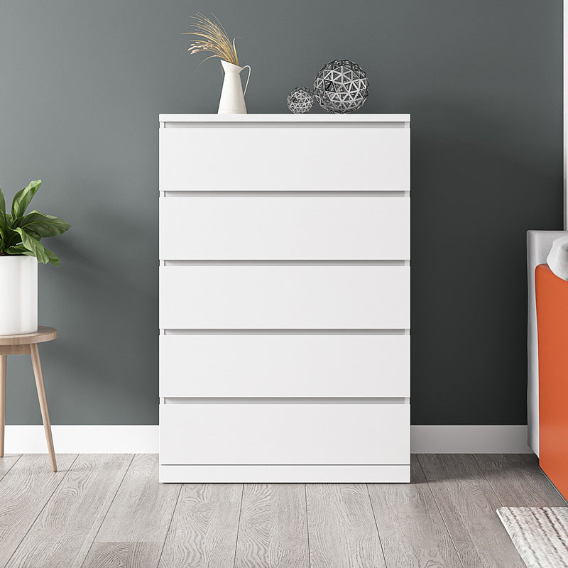 Contemporary Wood Accent Chest with 4/5 Drawers Rectangle Standard Chest