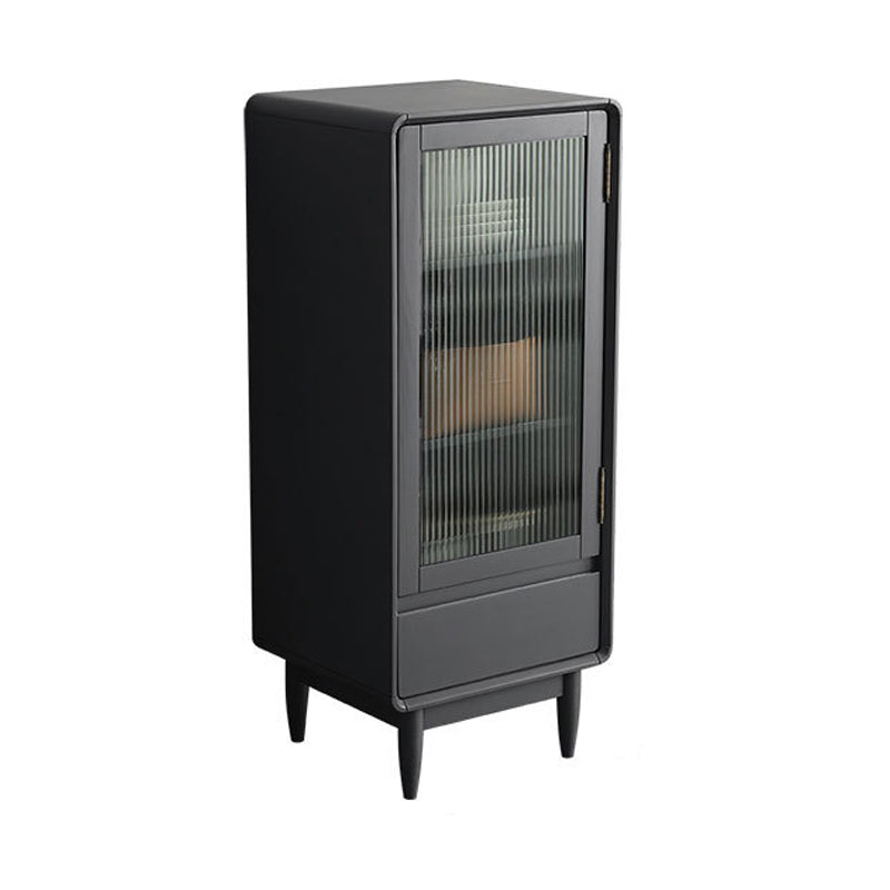 Modern Accent Cabinet with Solid Wood Straight Legs Chest with 1 Drawer and 1 Door