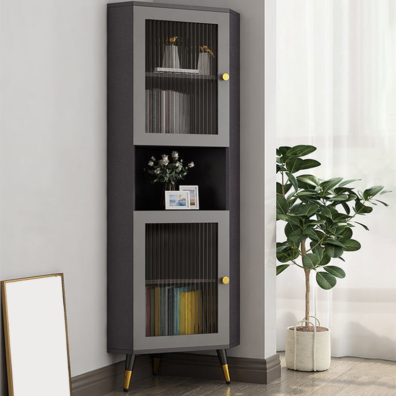Contemporary Storage Cabinet with Shelf and Glass 2 - Door Cabinet