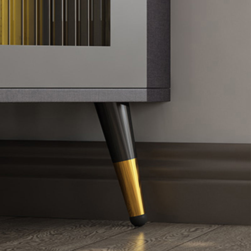 Contemporary Storage Cabinet with Shelf and Glass 2 - Door Cabinet