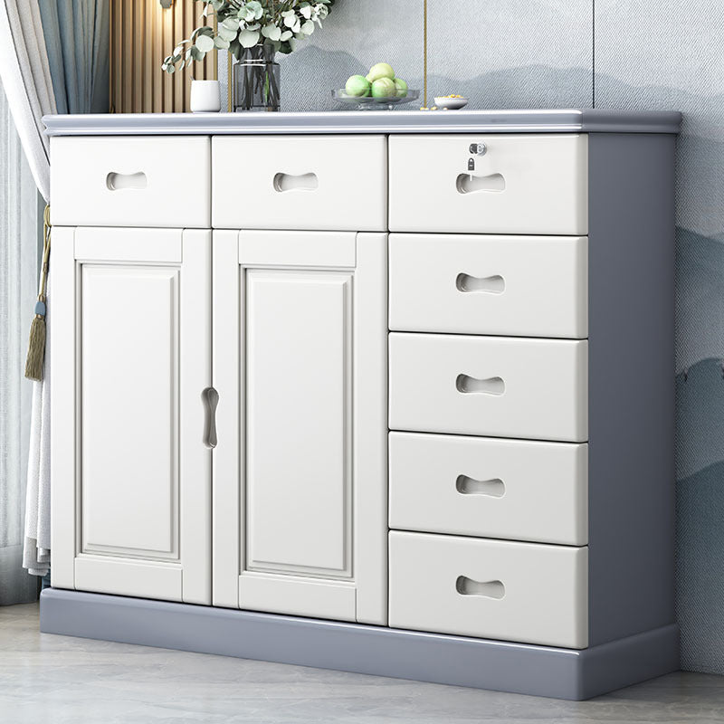Rubberwood Accent Cabinet with Drawers Contemporary Storage Cabinet