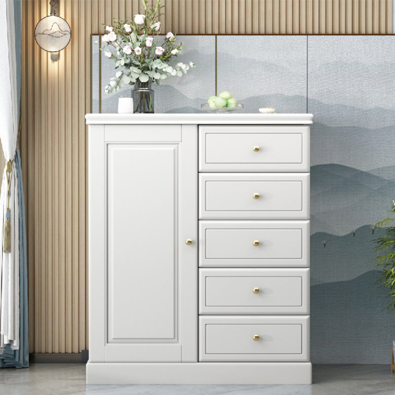 Rubberwood Accent Cabinet with Drawers Contemporary Storage Cabinet