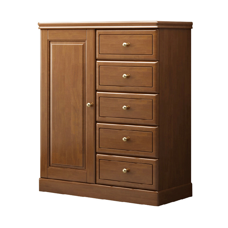 Rubberwood Accent Cabinet with Drawers Contemporary Storage Cabinet