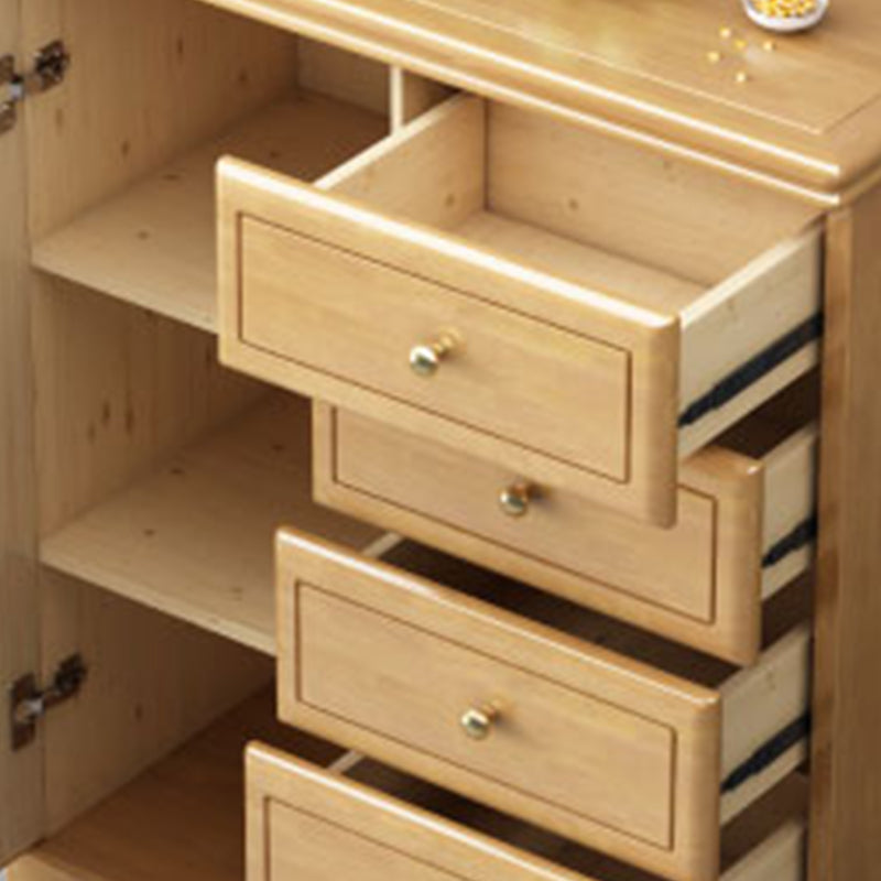 Rubberwood Accent Cabinet with Drawers Contemporary Storage Cabinet