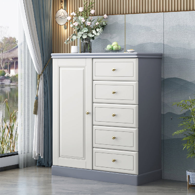 Rubberwood Accent Cabinet with Drawers Contemporary Storage Cabinet