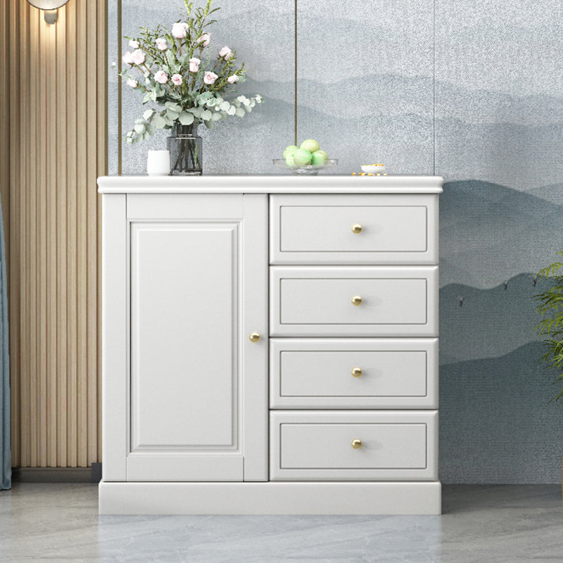 Rubberwood Accent Cabinet with Drawers Contemporary Storage Cabinet