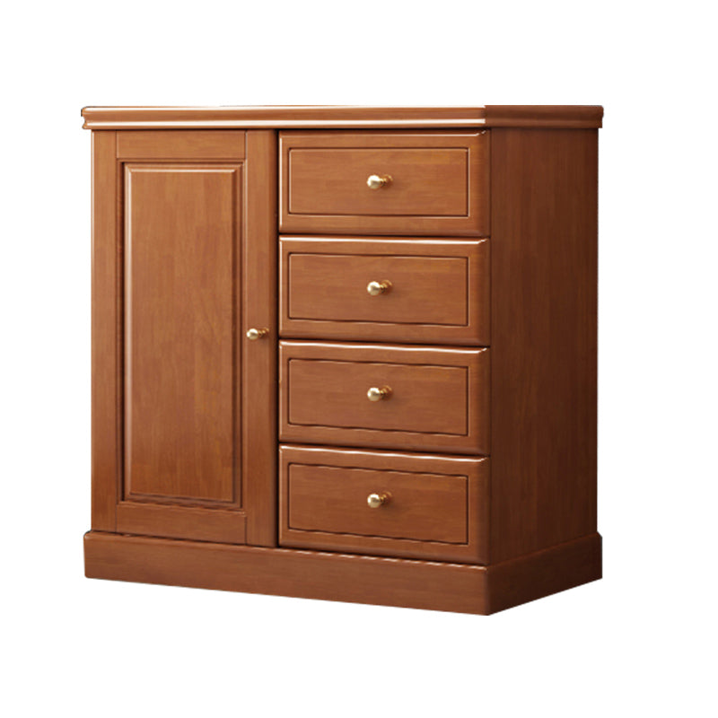 Rubberwood Accent Cabinet with Drawers Contemporary Storage Cabinet