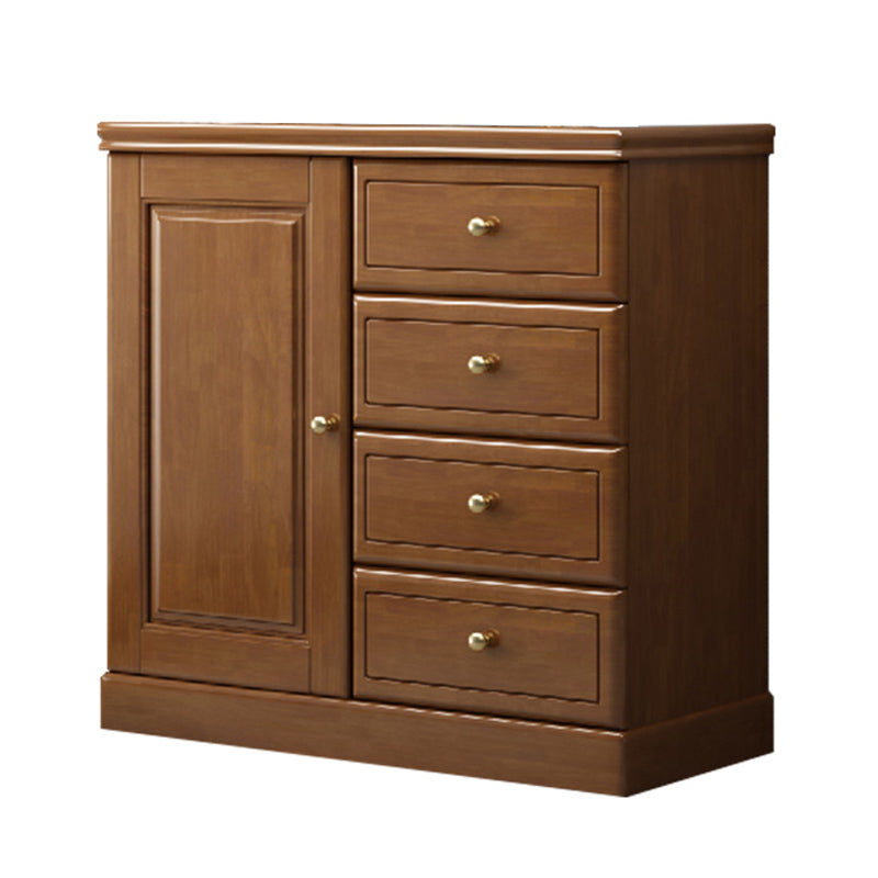 Rubberwood Accent Cabinet with Drawers Contemporary Storage Cabinet