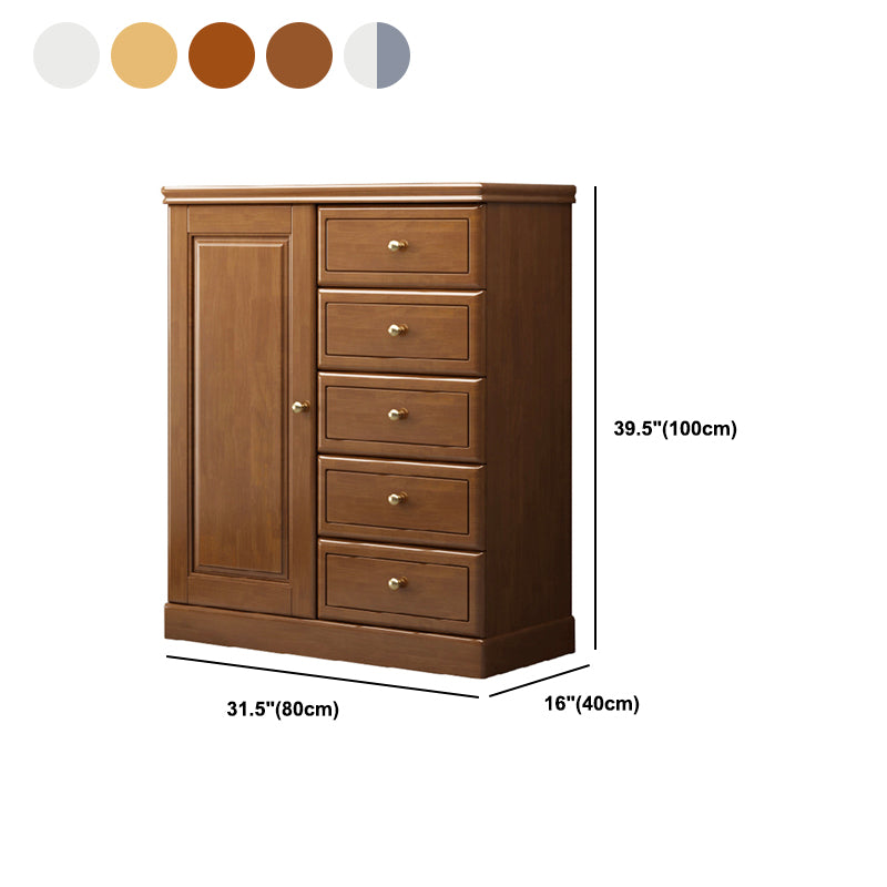 Rubberwood Accent Cabinet with Drawers Contemporary Storage Cabinet