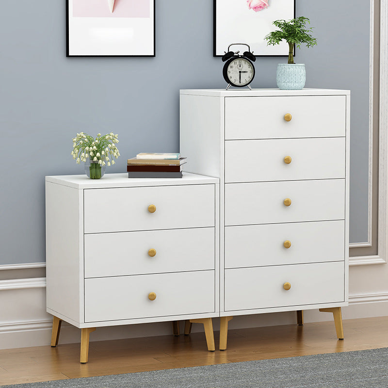 Accent Chest with Soft Close Drawers White Scratch Resistant Chest