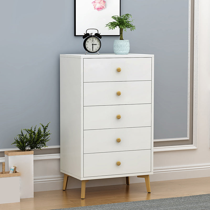 Accent Chest with Soft Close Drawers White Scratch Resistant Chest