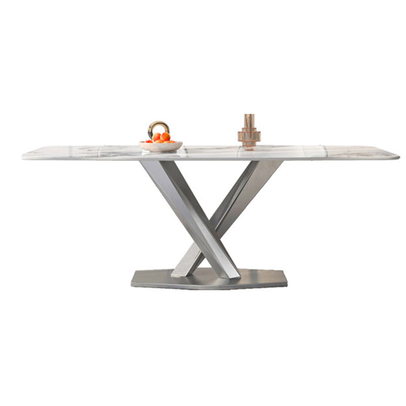 Sintered Stone Home Dining Table Modern Pedestal Base Dining Room Table