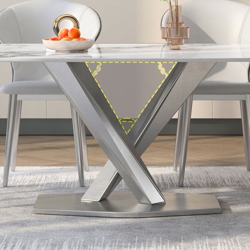 Sintered Stone Home Dining Table Modern Pedestal Base Dining Room Table